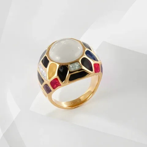 Mosaic Panel Accent Ring in Mosaic Panel Accent