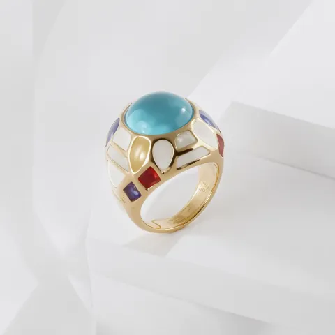 Pastel Mosaic Accent Ring in Pastel Mosaic Accent