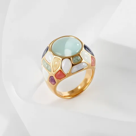 Mint Mosaic Accent Ring in Mint Mosaic Accent