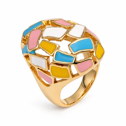 Color Mosaic Ring in Pastel mosaic
