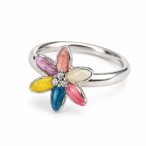 Multicolor Petal Flower Ring in Multicolor Petal Flower