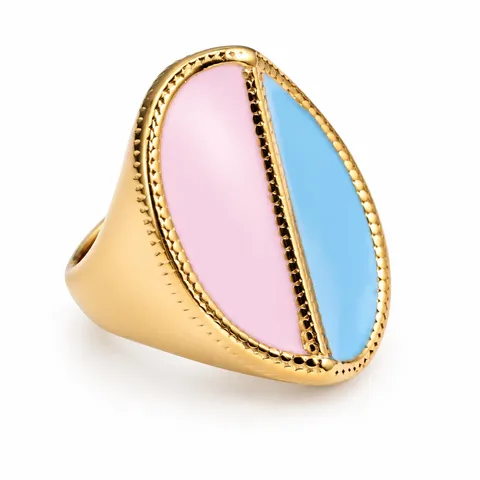 Split Oval Color Ring in Pink & blue