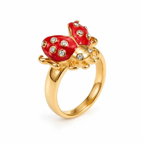 Ladybird Detail Ring in Ladybird Detail