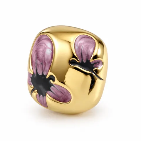 Purple Floral Dome Ring in Purple Floral Dome