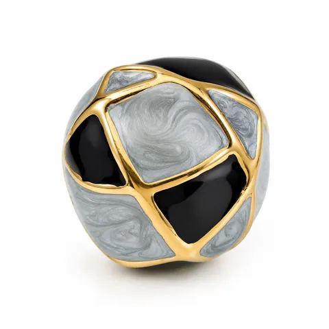 Monochrome Mosaic Dome Ring in Monochrome Mosaic Dome