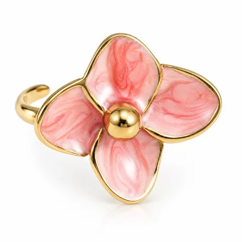 Pink Four Petal Ring in Pink Four Petal