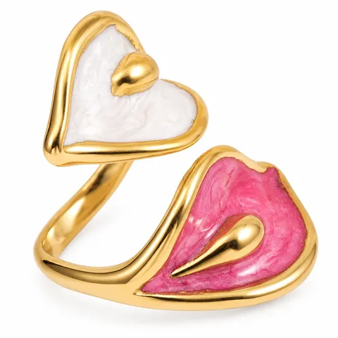 Twin Heart Open Ring in Twin Heart Open