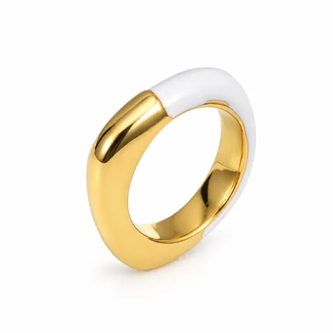 White Curve Band Ring in White Curve Band