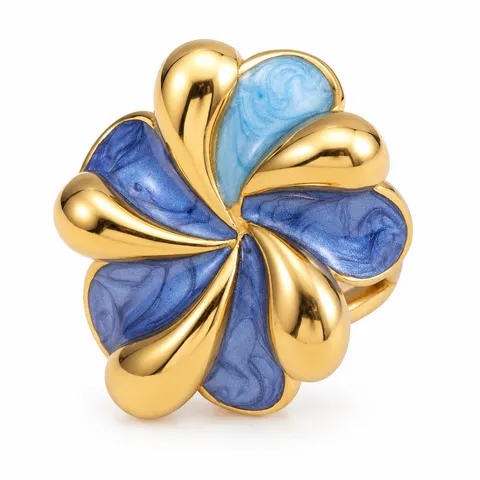 Blue Pinwheel Flower Ring · Blue Pinwheel Flower