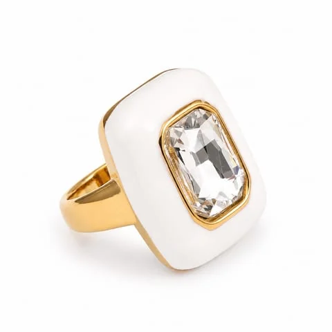 Rectangle Color Frame Ring · White / clear center